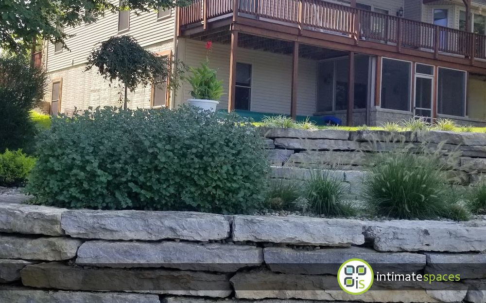 Outdoor Project: Patio, natural stone, fire pit, lake