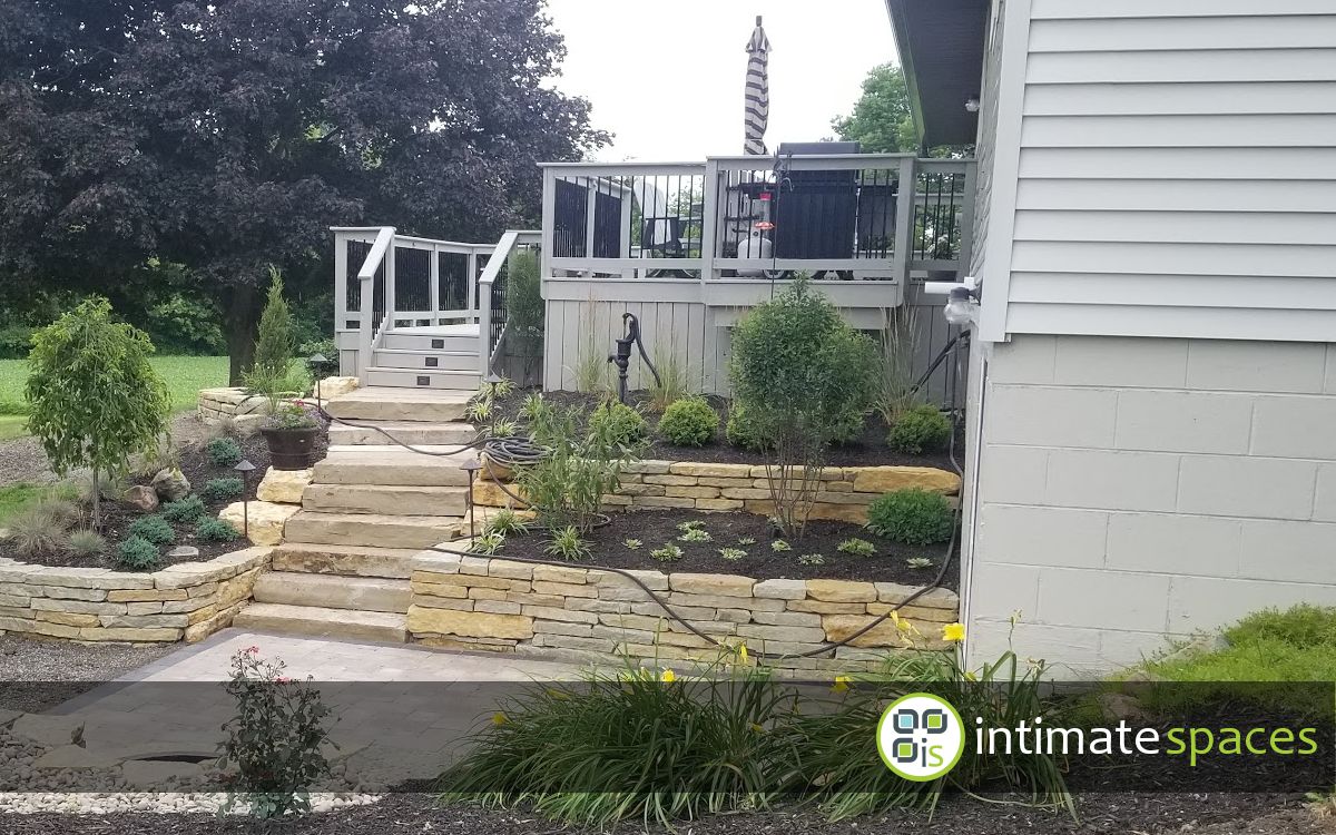 Outdoor Living: Deck, Stone Steps & walls