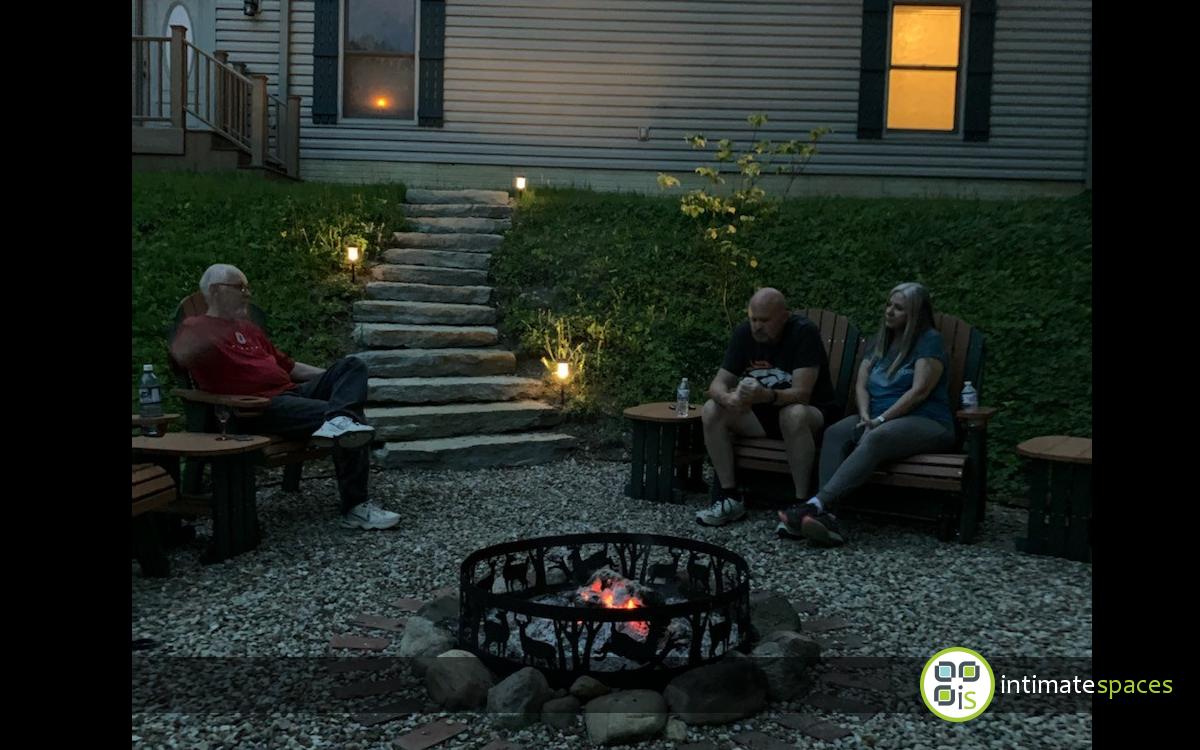 Outdoor Project: Stone walls, fire pit, dock, deck