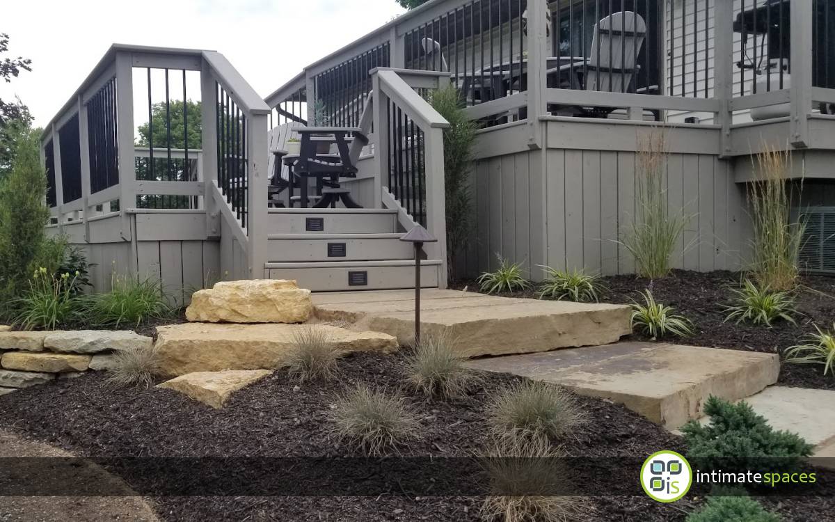 Outdoor Living: Deck, Stone Steps & walls